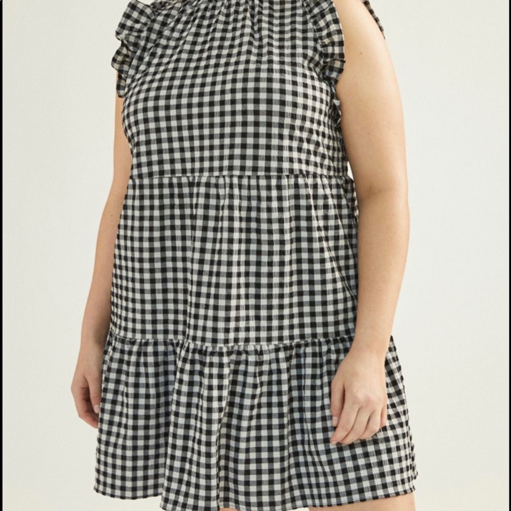 Ruffled mini dress.